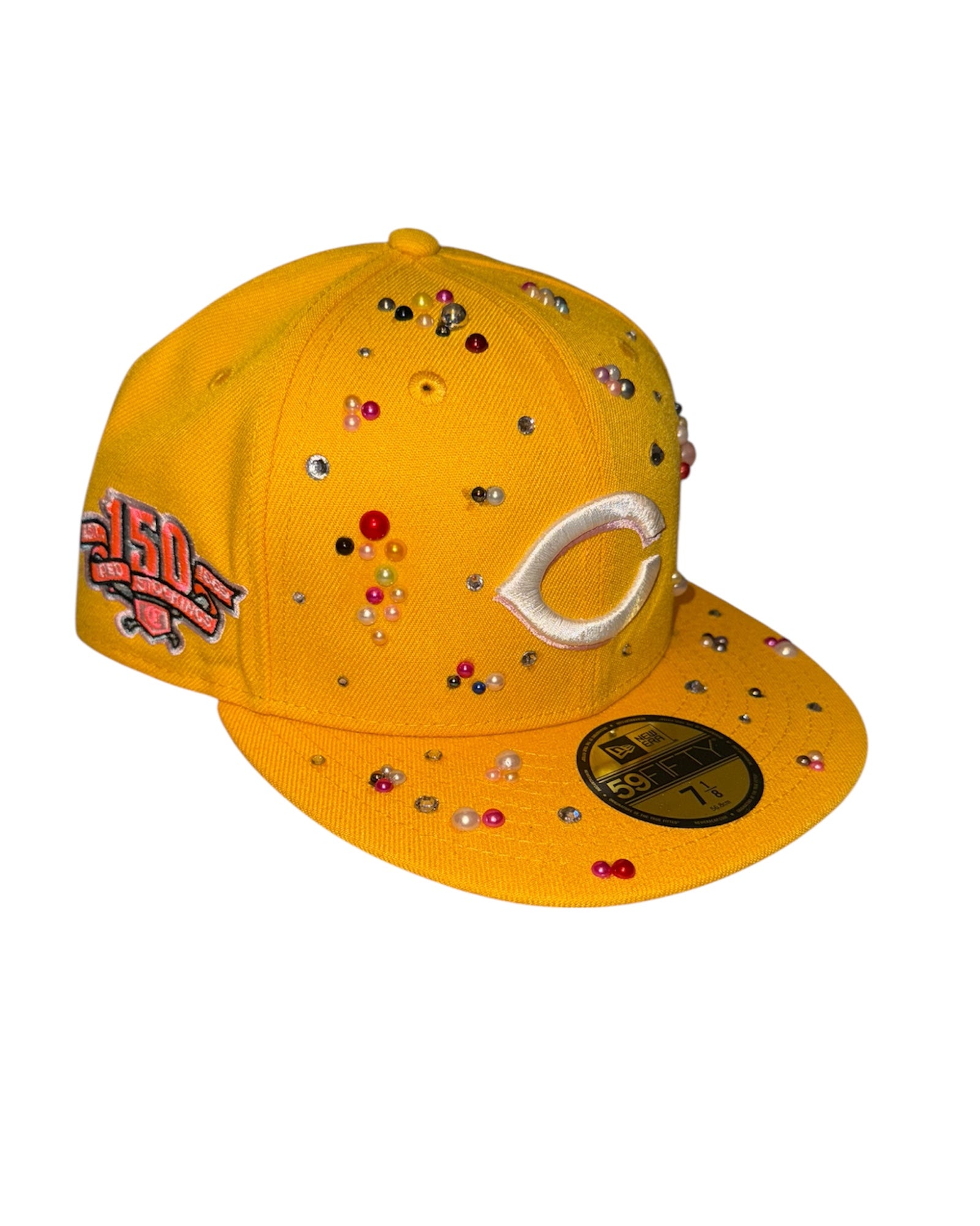 Clustered pearl Cincinnati reds fitted cap